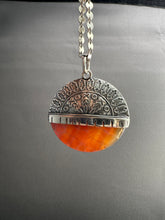 Load image into Gallery viewer, Snakeskin carnelian and amazonite medallion