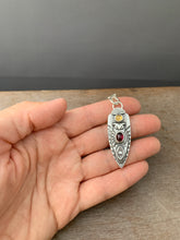 Load image into Gallery viewer, Owl pendant #16 - Garnet and Citrine