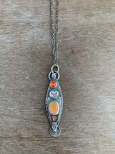 Load image into Gallery viewer, Owl pendant #12 - Opal and carnelian