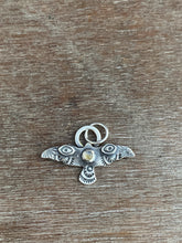 Load image into Gallery viewer, Small labradorite stamped bird pendant