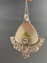 Load image into Gallery viewer, Moth Pendant with Sparkly Triangular Carved topaz.