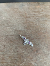 Load image into Gallery viewer, Small amethyst stamped bird pendant
