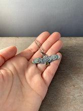 Load image into Gallery viewer, Owl pendant with tourmaline and gold accents