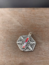 Load image into Gallery viewer, Candy Cane Hexagonal Snowflake Pendant #3