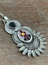 Load image into Gallery viewer, Trilobite and cloisonné elaborate pendant