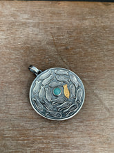 Load image into Gallery viewer, Silver fish parable pendant with Amazonite