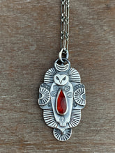 Load image into Gallery viewer, Owl pendant #5 - hessonite garnet