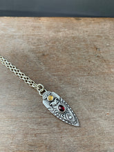 Load image into Gallery viewer, Owl pendant #16 - Garnet and Citrine