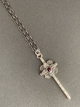 Load image into Gallery viewer, Large faceted garnet cross