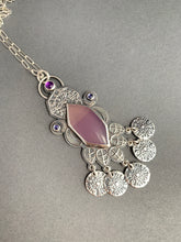 Load image into Gallery viewer, Yttrium fluorite with amethyst and iolite jingle necklace