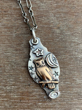 Load image into Gallery viewer, Bronze owl charm