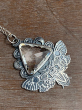 Load image into Gallery viewer, Moth pendant with vintage Swarovski Crystal prism