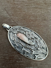 Load image into Gallery viewer, Carved Pink opal Fish Parable Pendant