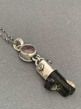 Load image into Gallery viewer, Ruby and black tourmaline crystal necklace