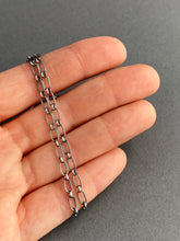 Load image into Gallery viewer, Add a chain to a necklace, Medium Sterling silver chain, Textured patina'd oval medium and small links