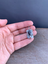 Load image into Gallery viewer, Silver sheen sapphire and garnet charm necklace