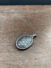 Load image into Gallery viewer, Grey moonstone double sided dragon egg medallion