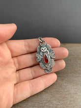 Load image into Gallery viewer, Owl pendant #5 - hessonite garnet