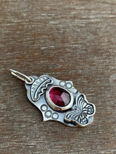 Load image into Gallery viewer, Rhodolite Garnet butterfly charm