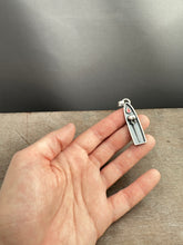 Load image into Gallery viewer, Silver Hummingbird skull and garnet