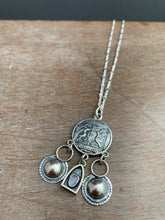 Load image into Gallery viewer, Bird medallion with handmade bells and a tiny moonstone shrine