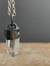 Load image into Gallery viewer, Small Icy Quartz crystal point necklace