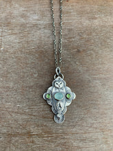 Load image into Gallery viewer, Owl pendant #9 - Serpentine and Aquamarine