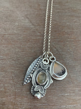 Load image into Gallery viewer, Purple Labradorite and dendritic agate charm necklace set