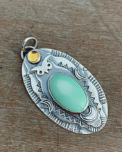 Load image into Gallery viewer, Variscite Owl Pendant