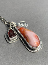 Load image into Gallery viewer, Agate and garnet crystal charm necklace