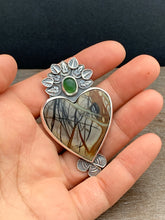 Load image into Gallery viewer, Picasso marble and serpentine Sacred Heart pendant
