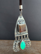 Load image into Gallery viewer, Cacoxenite and Chrysoprase Jingly Necklace
