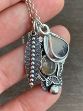 Load image into Gallery viewer, Purple Labradorite and dendritic agate charm necklace set