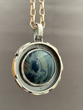 Load image into Gallery viewer, Swirly Leland blue fish parable pendant