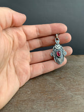 Load image into Gallery viewer, Owl pendant #7 - rhodolite garnet