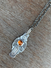 Load image into Gallery viewer, Hessonite garnet charm necklace