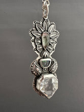 Load image into Gallery viewer, Tourmaline, Ammolite, and Quartz Medallion