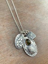 Load image into Gallery viewer, Tourmaline three charm necklace set
