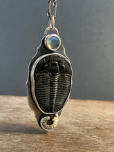 Load image into Gallery viewer, Fossil and moonstone pendant