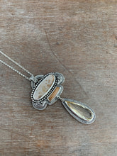 Load image into Gallery viewer, Faceted Scapolite with fossilized mammoth, and dendritic agate