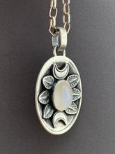 Load image into Gallery viewer, Moons and moonstone double sided dragon egg medallion