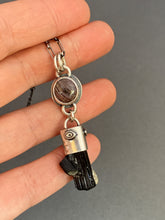 Load image into Gallery viewer, Ruby and black tourmaline crystal necklace