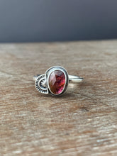 Load image into Gallery viewer, Tourmaline and rising sun ring size 8