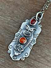 Load image into Gallery viewer, Owl pendant #15 -garnet and carnelian