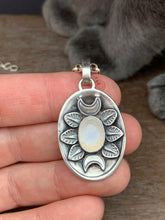 Load image into Gallery viewer, Moons and moonstone double sided dragon egg medallion