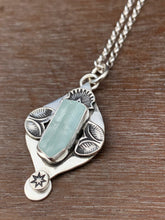 Load image into Gallery viewer, Aquamarine “ice” crystal charm pendant