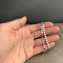 Load image into Gallery viewer, Add a chain to a necklace, small sparkly 4mm sequin sterling chain