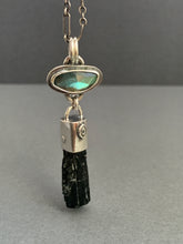 Load image into Gallery viewer, Labradorite and black tourmaline crystal necklace