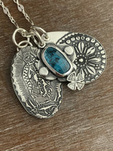 Load image into Gallery viewer, Our Lady of Guadalupe and teal kyanite charm set