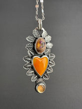 Load image into Gallery viewer, Orange Roserita and Opal Sacred Heart Pendant